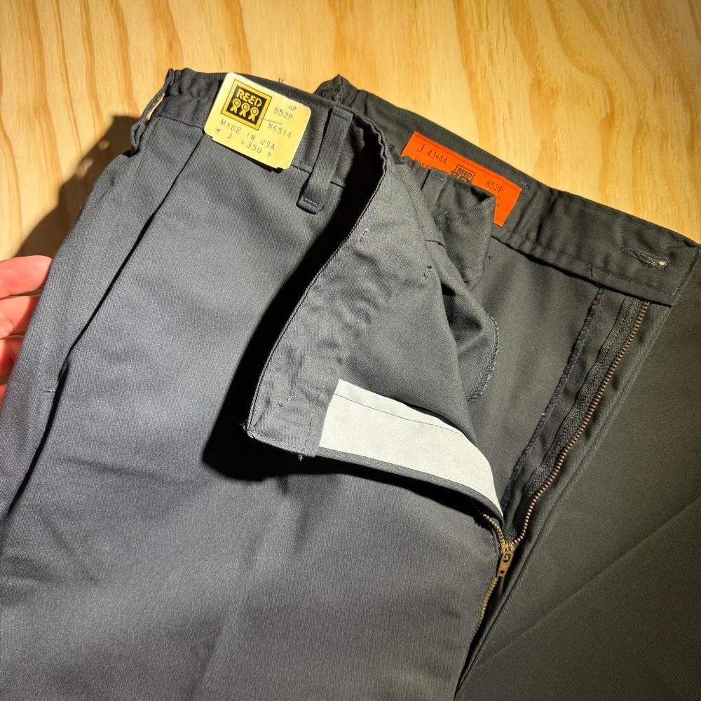Vintage 80s Reed Flex Work Pants Black Relaxed Fit Made in USA 43-44 NWT 852P